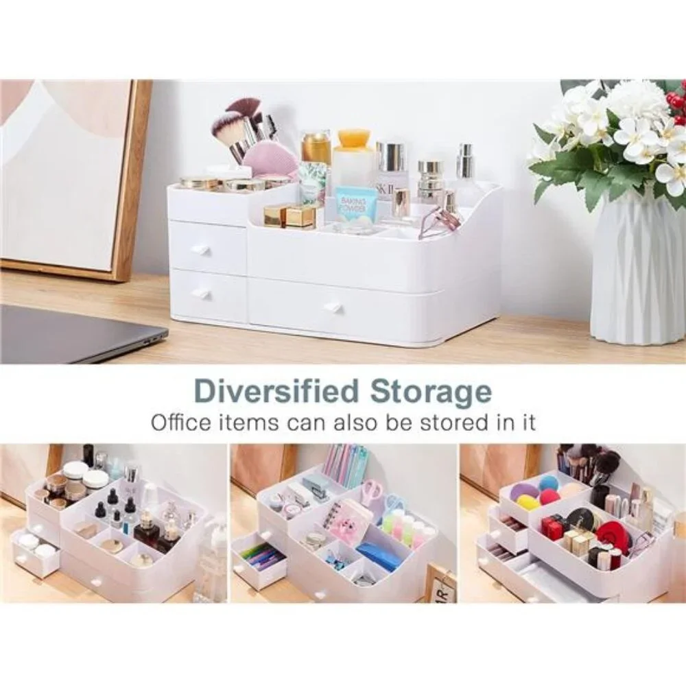 Makeup Organizer with Drawers,Large Capacity Countertop Organizer for Vanity